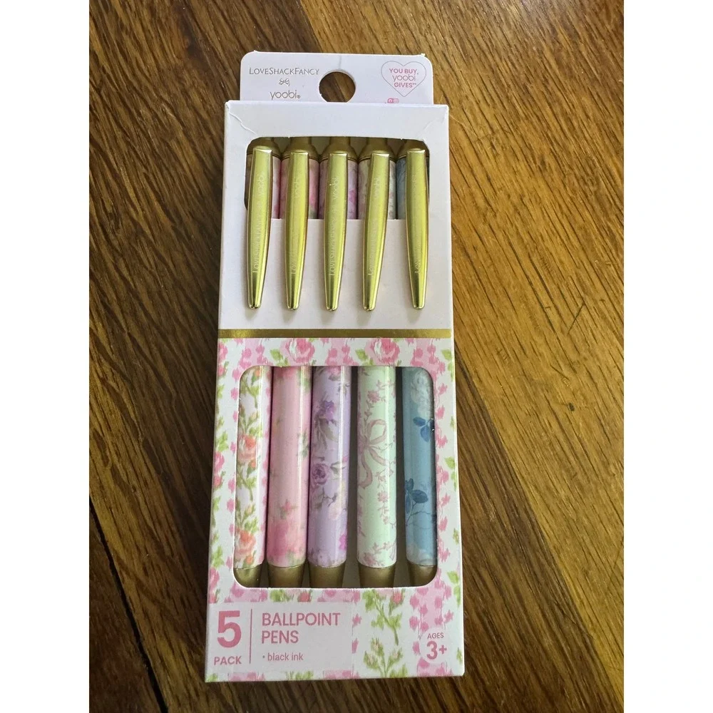 LoveShackFancy x Yoobi Pen and Pencil Set Floral Cottagecore Writing Supplies